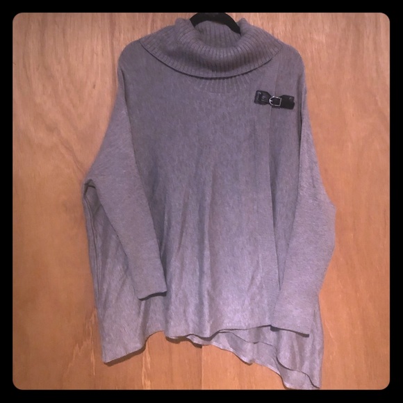 Calvin Klein Sweater Cape with Buckle - Picture 2 of 6